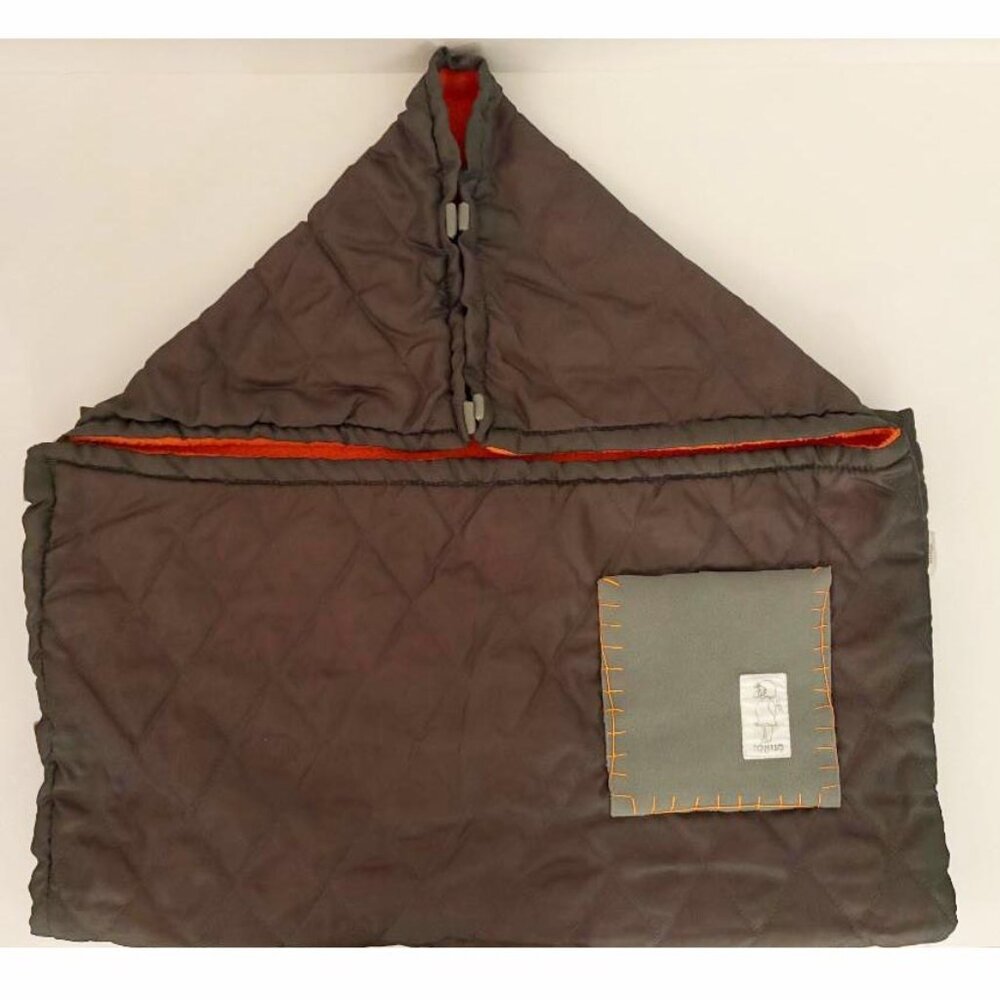 Manuella - Gray Quilted Orange Microfleece Baby Sleep Sack/Blanket